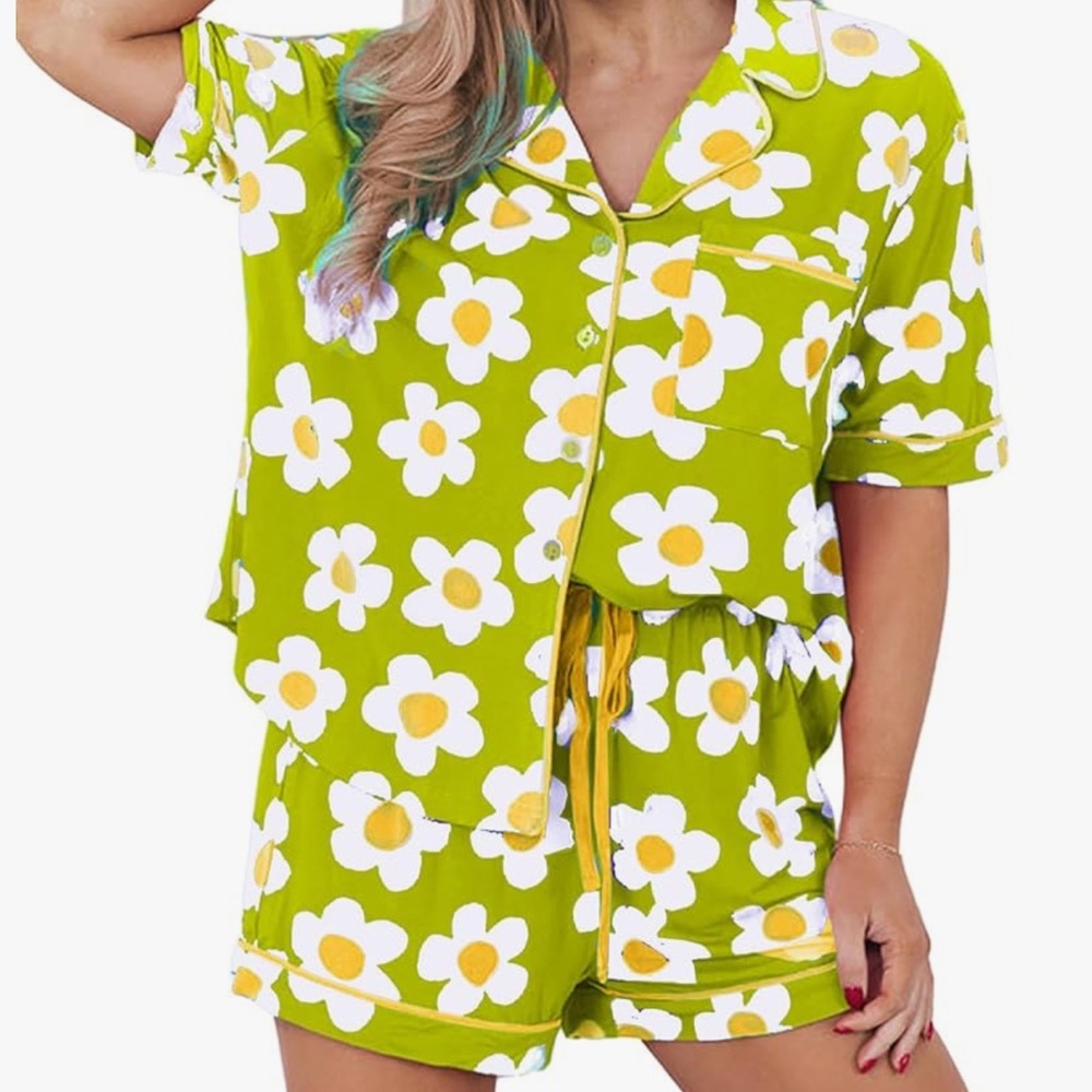 Floral Green and yellow Women's Pajama Set s